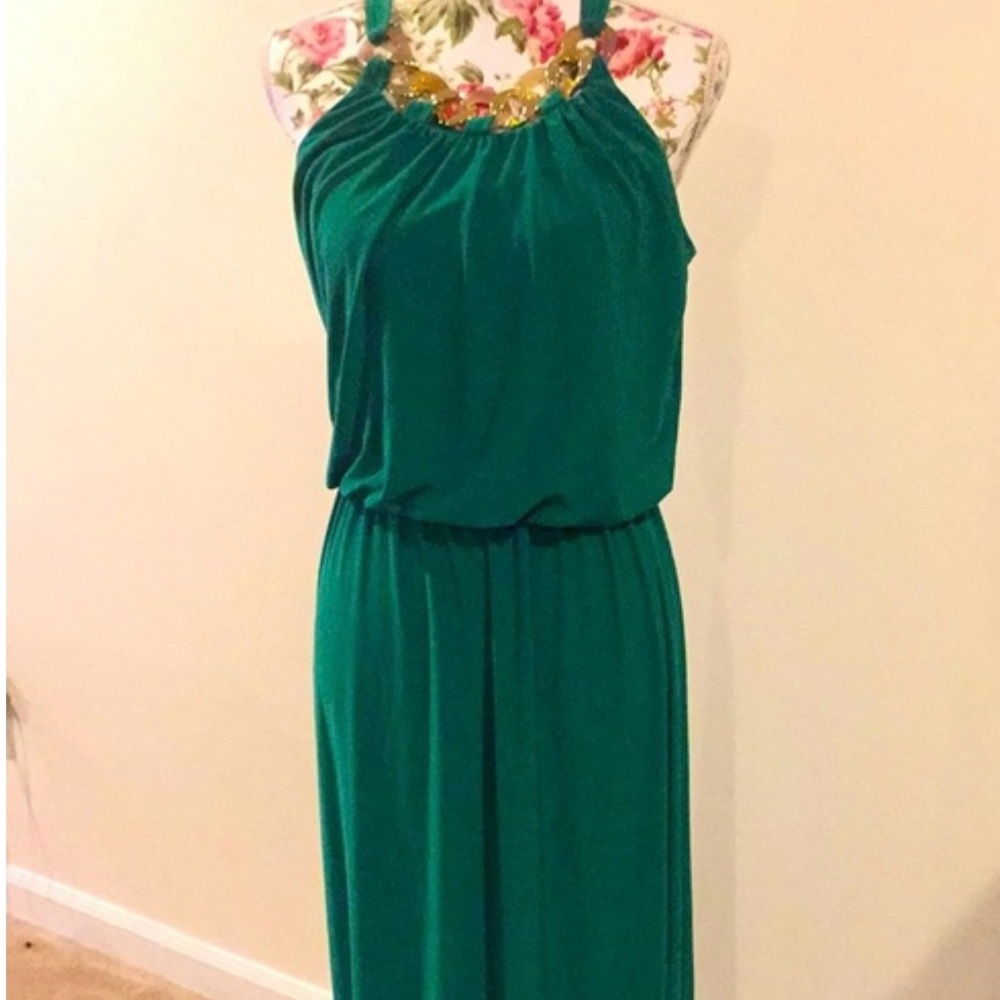 J.B.S. Green Halter Maxi Dress for Wedding Guests